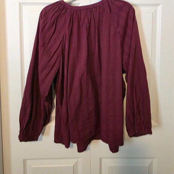 Old Navy Raspberry Peasant Blouse, size 2X - Picture 2 of 6